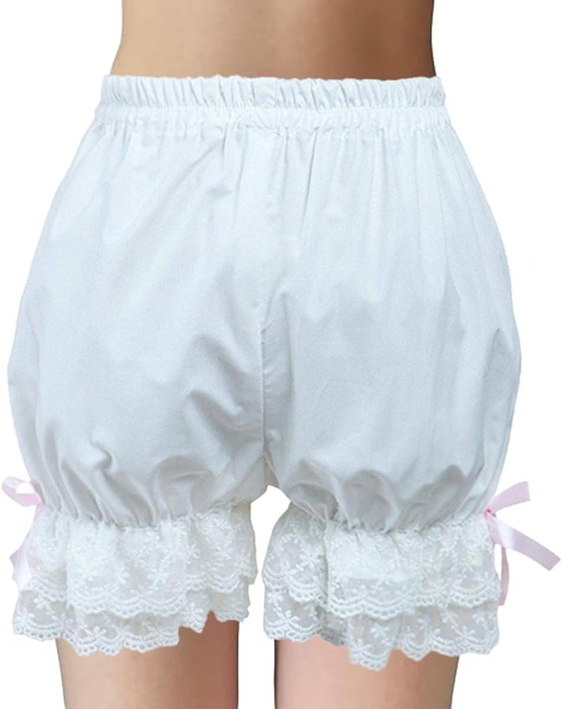 Cemavin Women Cute white Lace Lolita Bloomers - Image 1